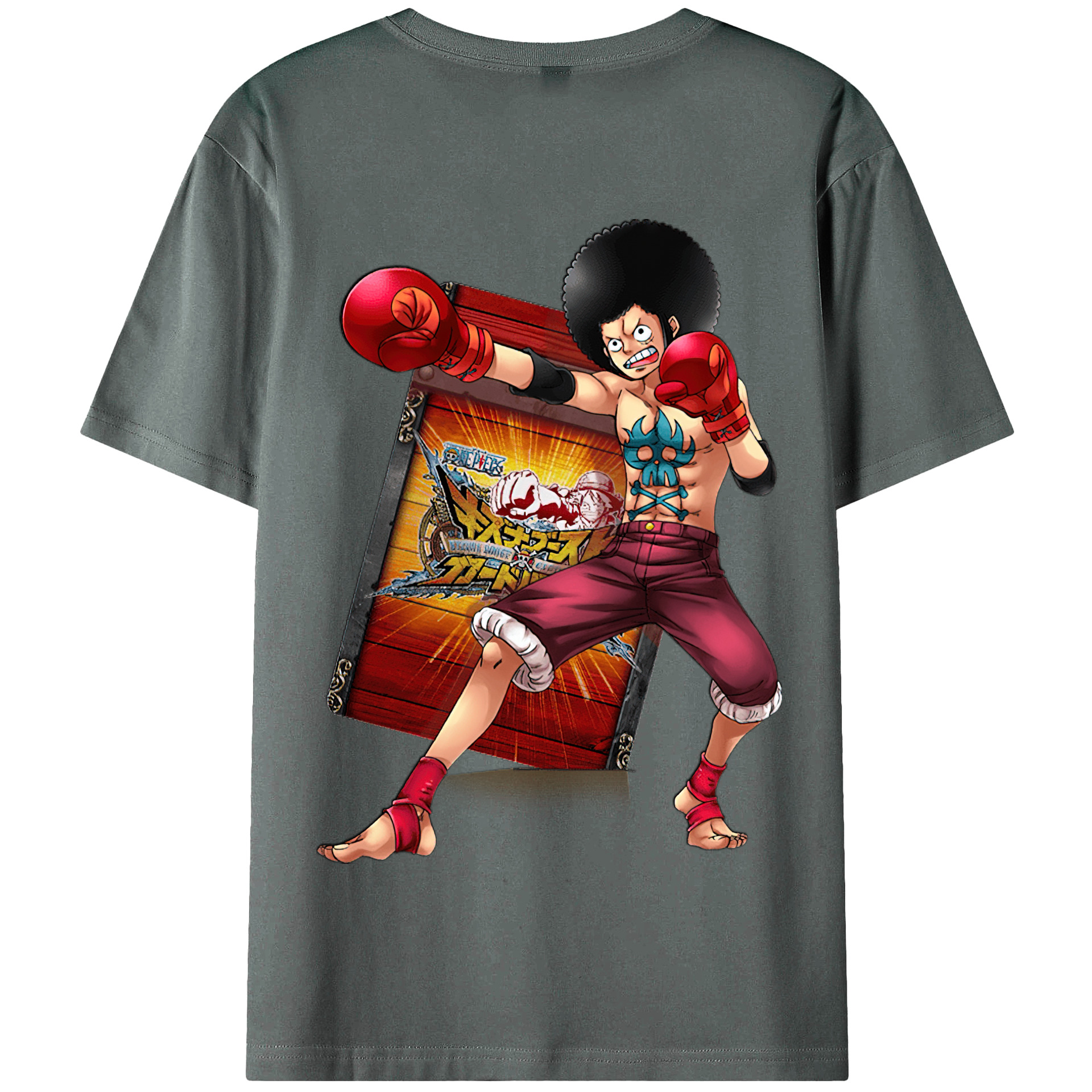 ワンピース モンキー・D・ルフィ ONE PIECE Monkey D. Luffy 綿100％半袖Tシャツ（背面プリント）